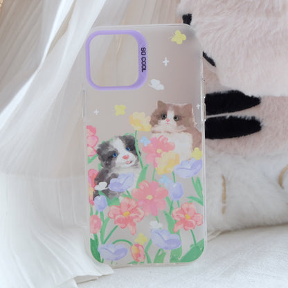 Flowery Kitten Puppy phone case