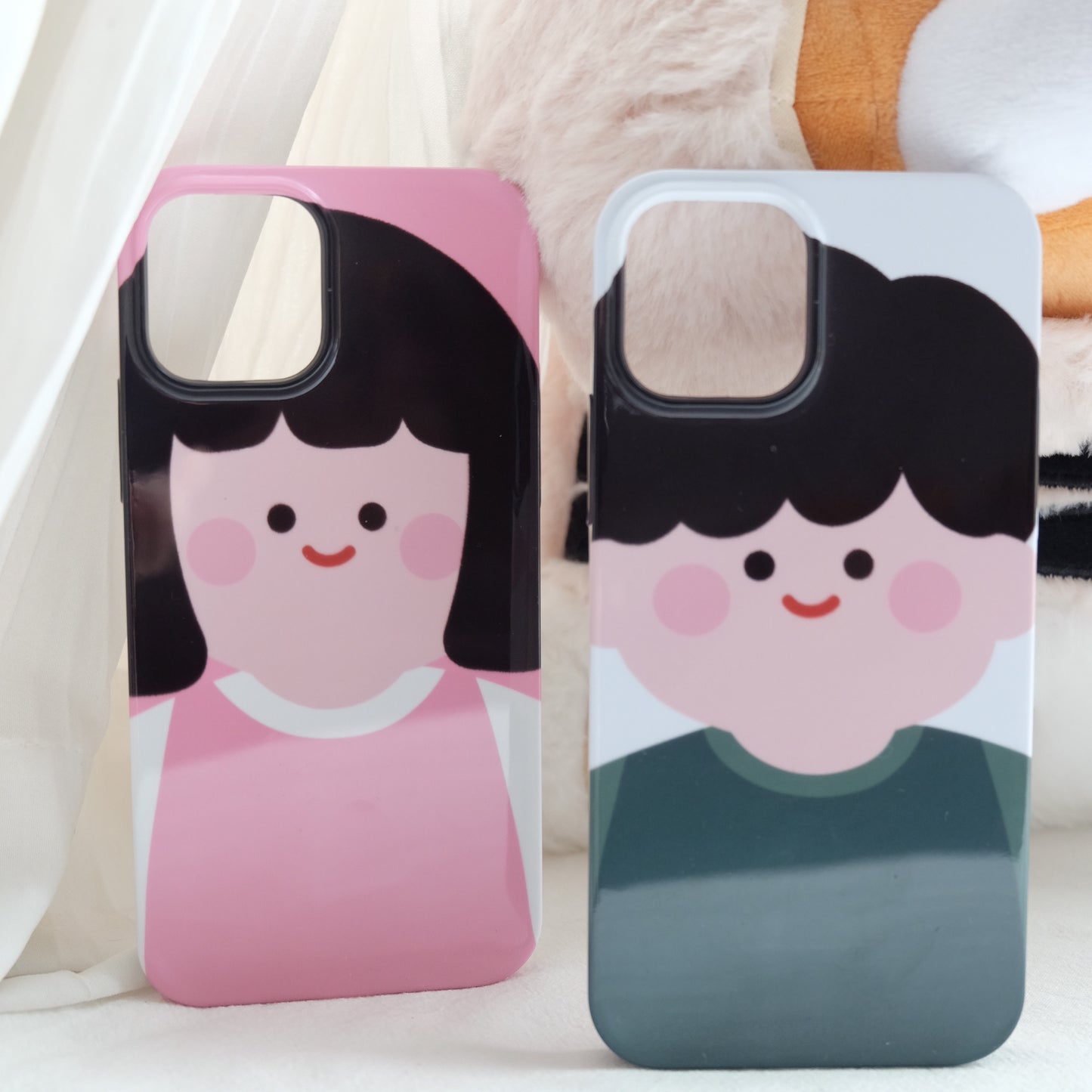 Simple smile couple phone case | phone accessories | Three Fleas