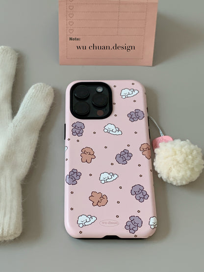 Happy Puppy Printed Double Layer Phone Case
