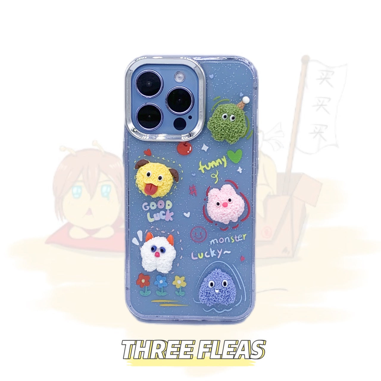 Cute 3D Small Monster Clear Phone Case