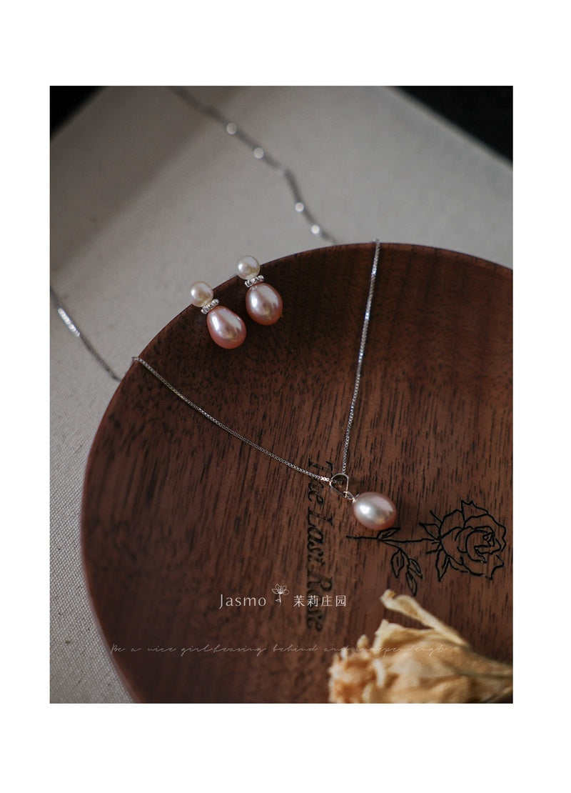 7-8mm Pink to Peach Freshwater Pearl Earrings