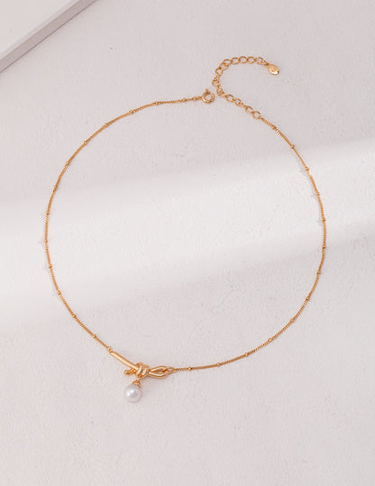 7.0-8.0mm Freshwater Pearl Knot Necklace
