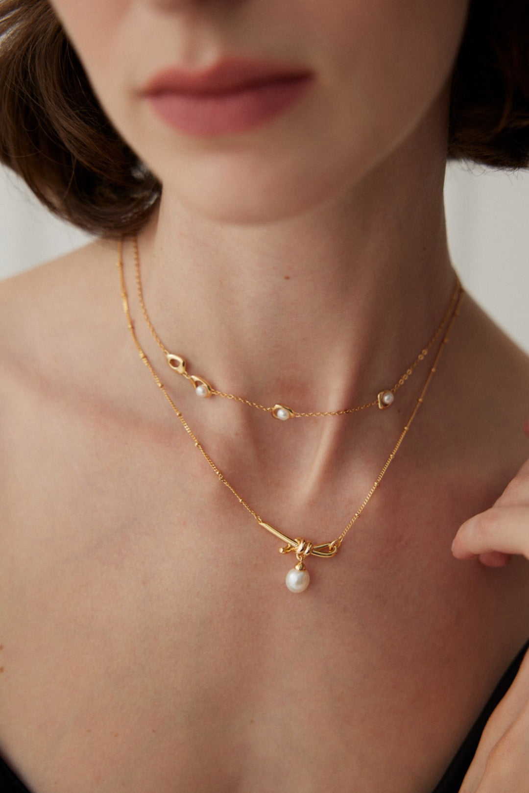 7.0-8.0mm Freshwater Pearl Knot Necklace