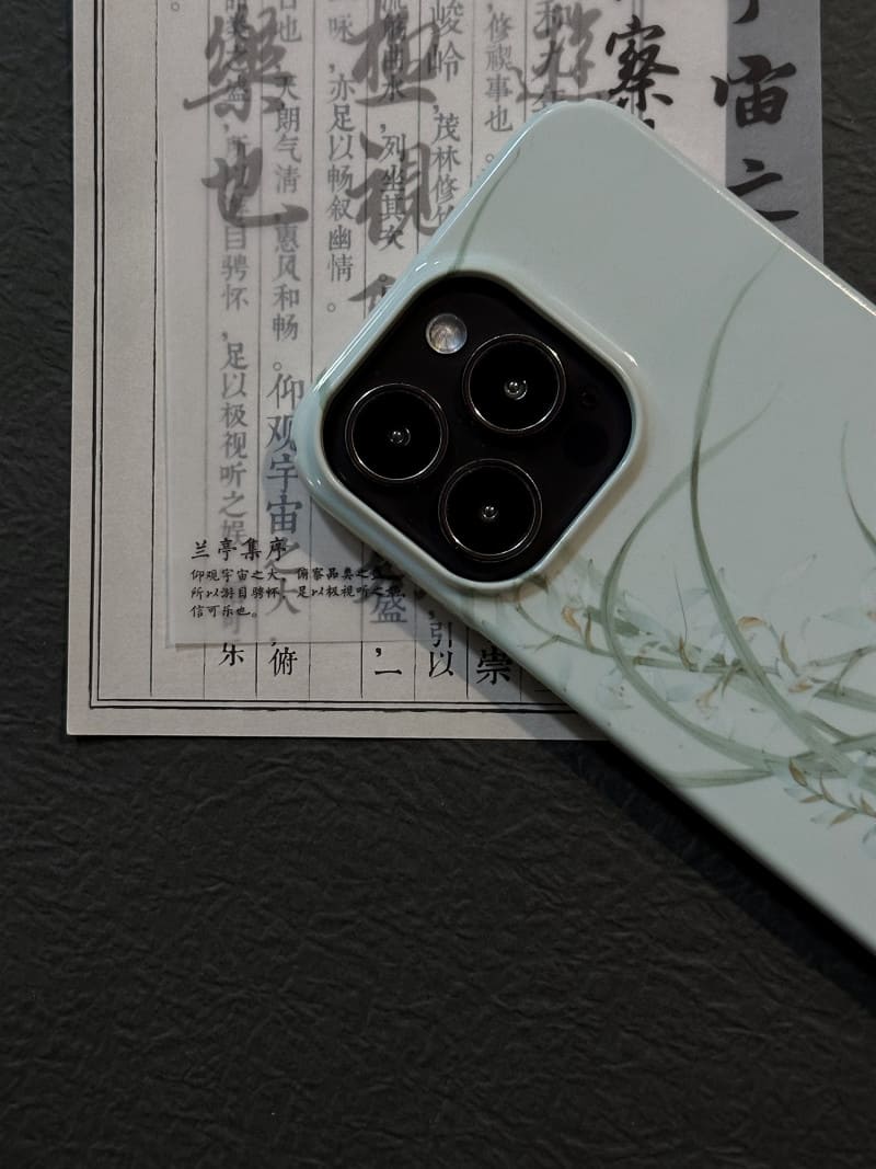 「Chinoiserie」Orchid grass Chinese traditional painting phone case