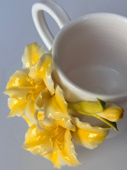 Yellow Lily Ceramic Cup