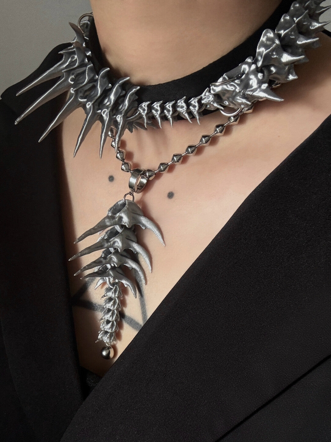 Vertebrae Hand Tie Necklace,Lumivault.