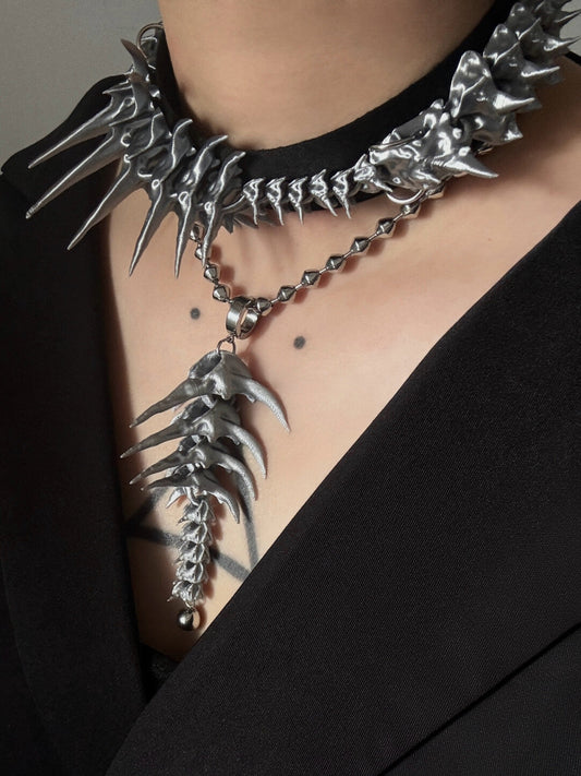 Vertebrae Hand Tie Necklace,Lumivault.