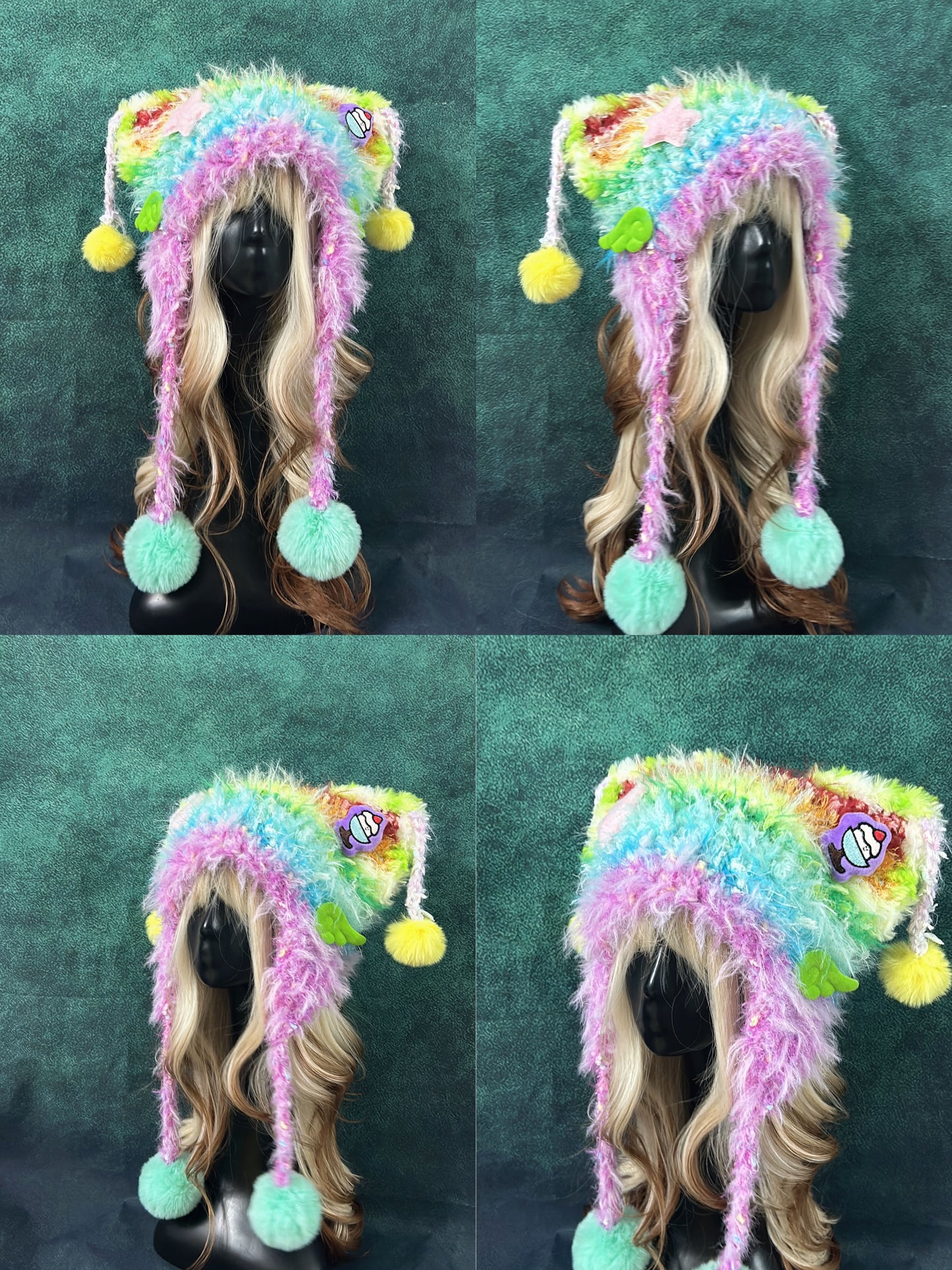 Cute Animal Ear Pom-Pom Crochet Hat