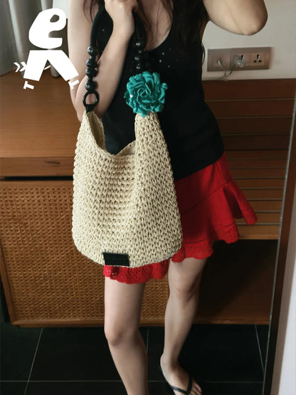 Casual Woven Shoulder Bag
