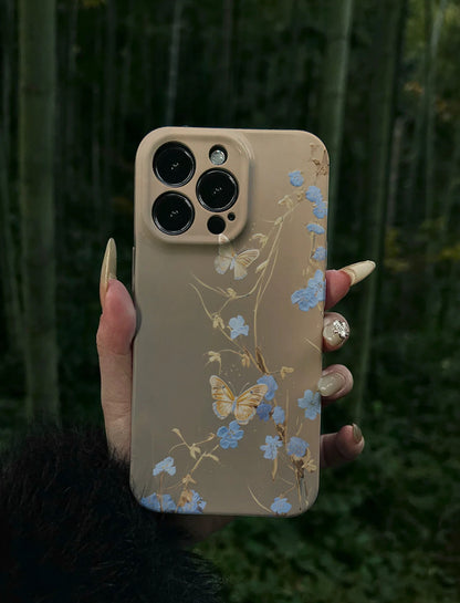 「Chinoiserie」Butterfly with Flowers Printed Phone Case