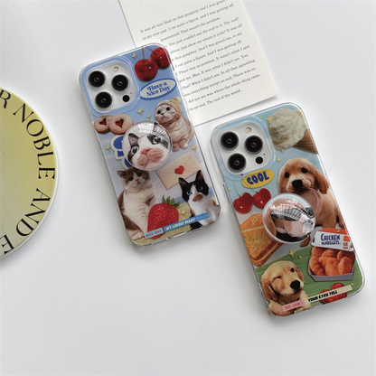 [ Meme Case ] Sweet cat and dog phone case