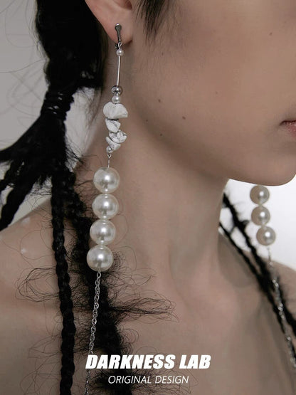 Pebbled Drift Long Earrings,Lumivault.