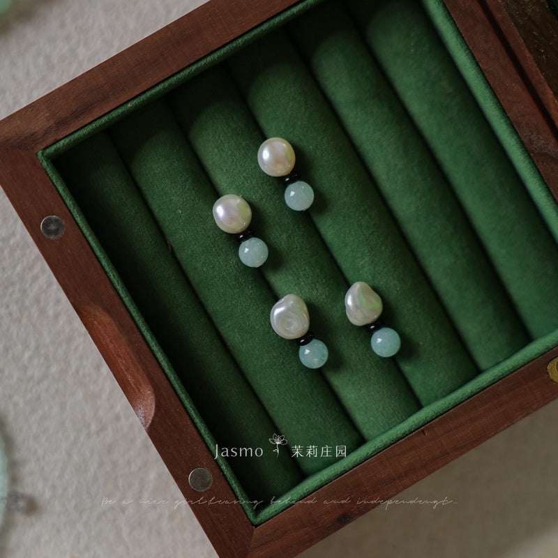 8-10mm Baroque Pearl Mints Earrings