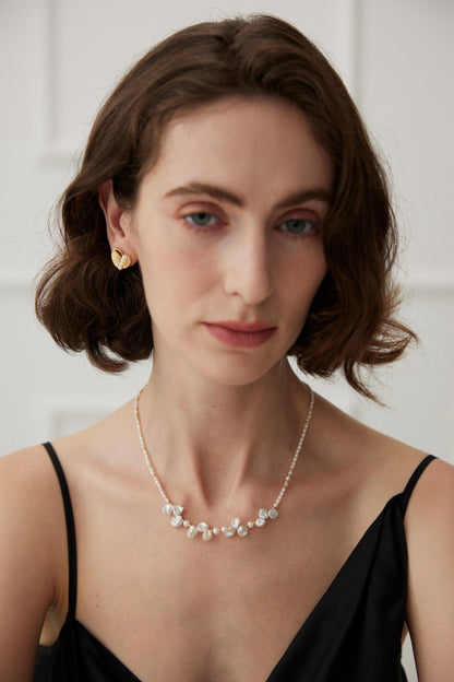 8.0-10.0mm Baroque Pearl Flower Beaded Necklace