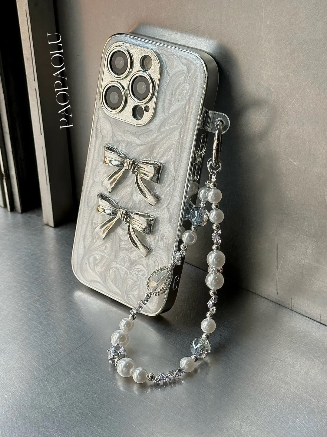 Pearl Crystal Beaded Phone Charm
