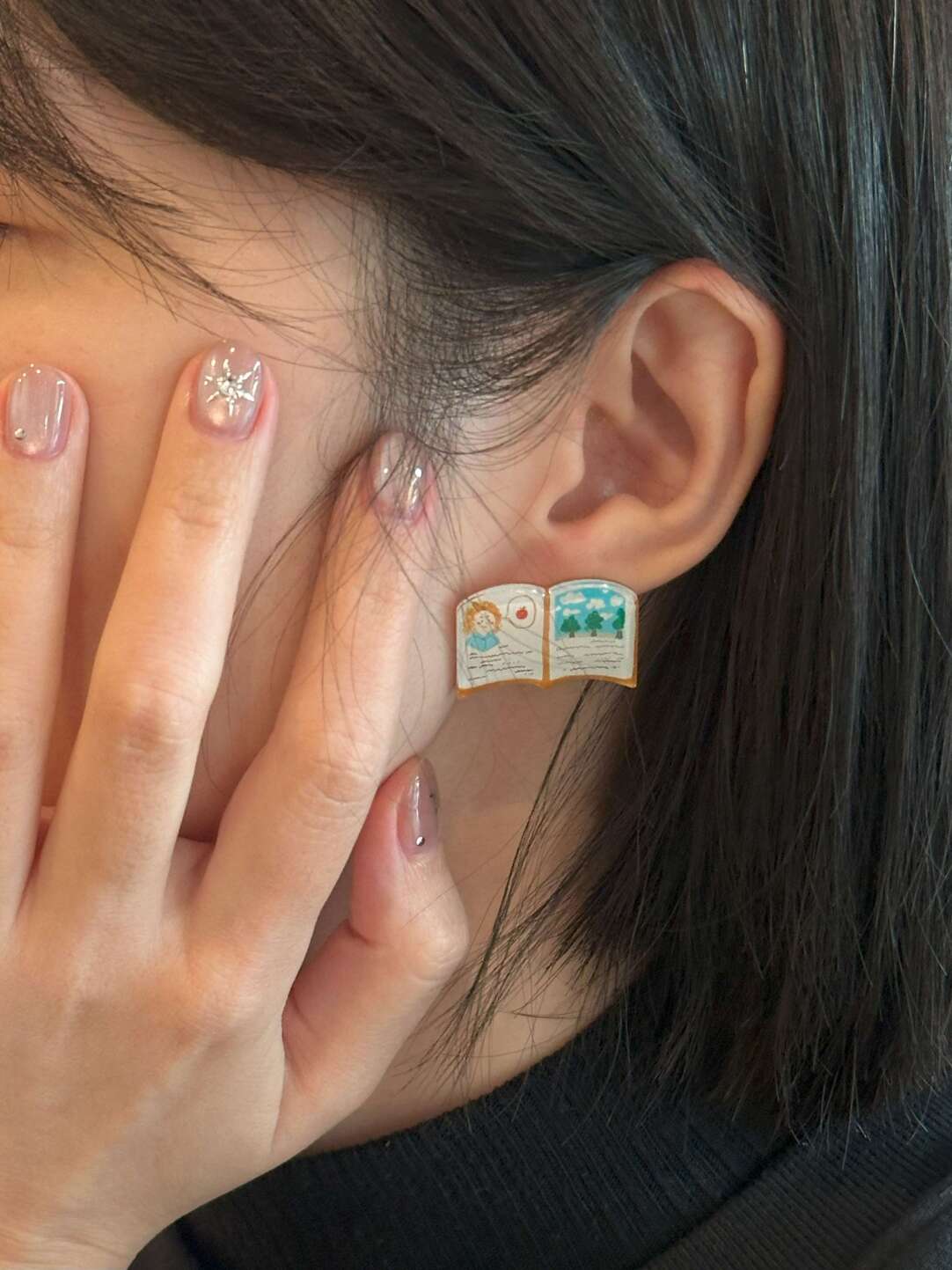 925 Silver Acrylic Retro Cute Earrings