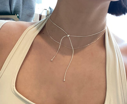 925 Sterling Silver Adjustable Chain Necklace