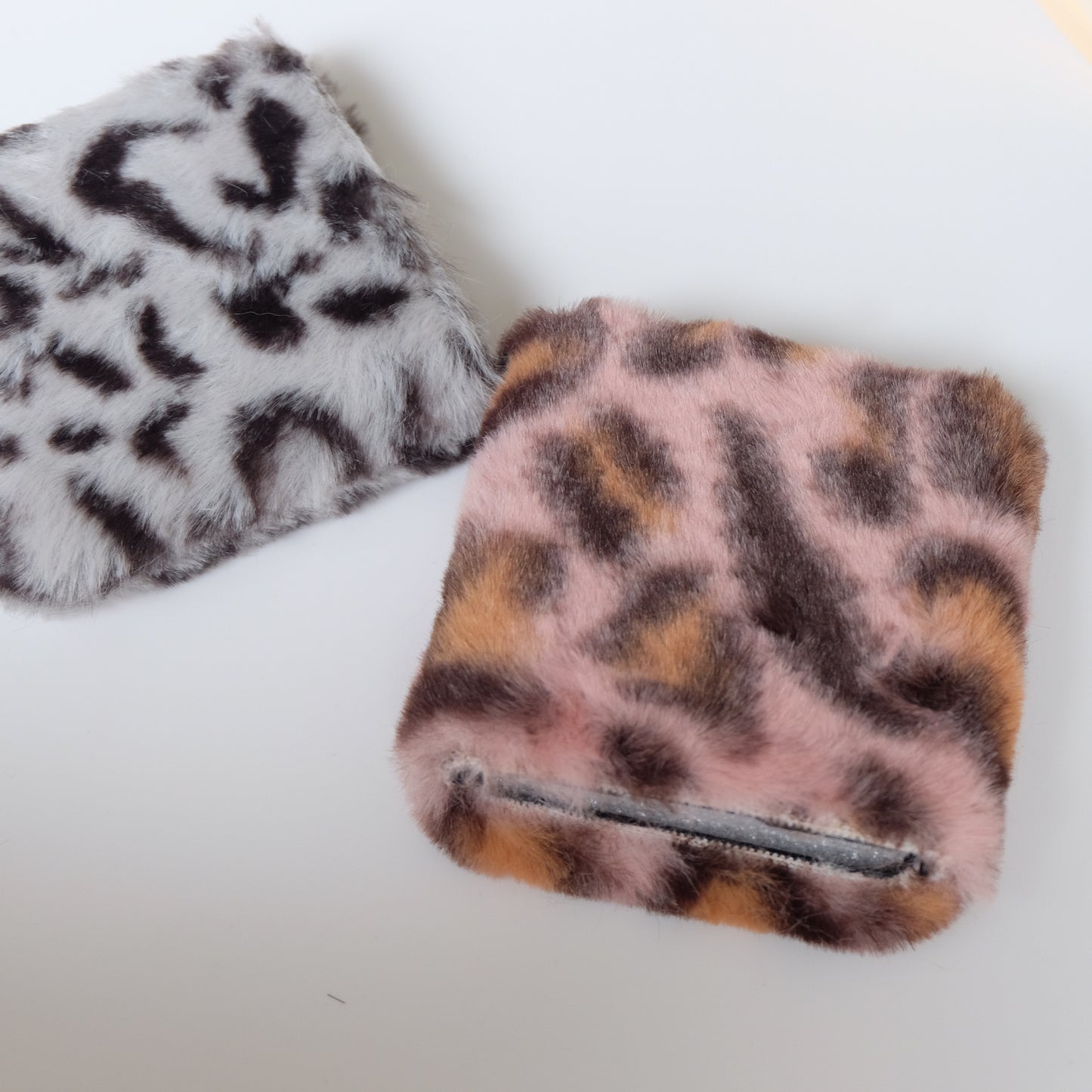 Leopard Print Furry Flip Phone Case