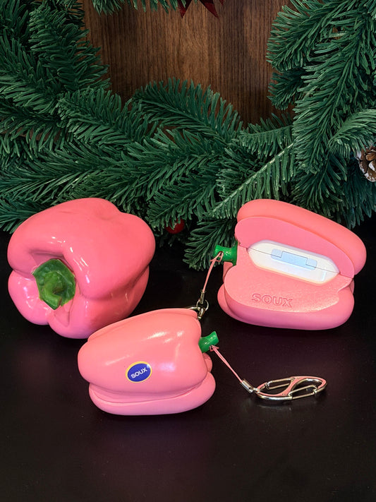 Pink Sweet Pepper AirPods Case | AirPods Case | Three Fleas