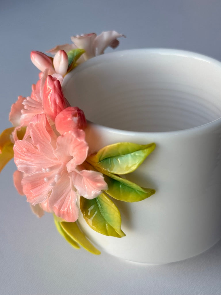 Pink Azalea Ceramic Cup