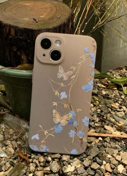 「Chinoiserie」Butterfly with Flowers Printed Phone Case