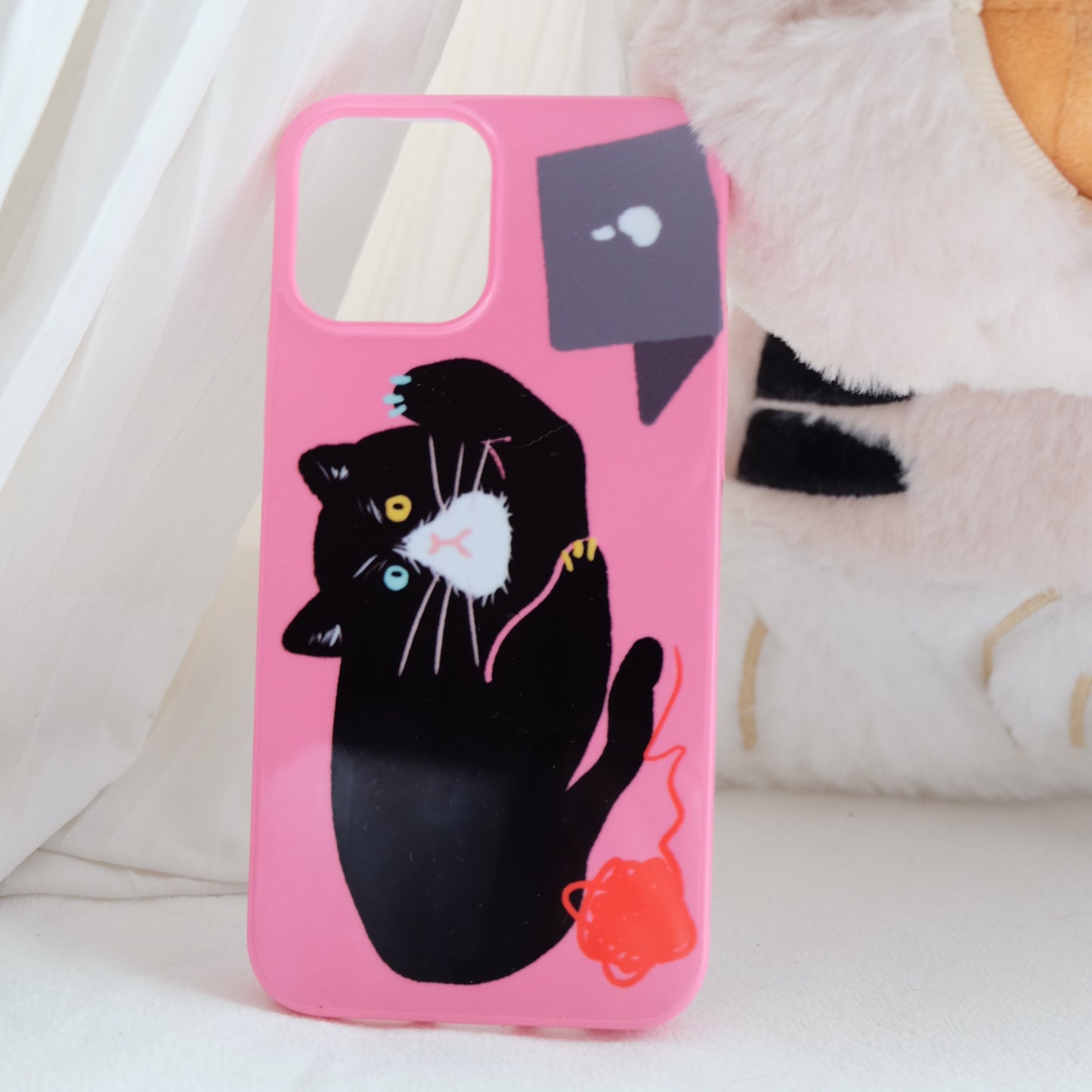 Black Pink kitten phone case