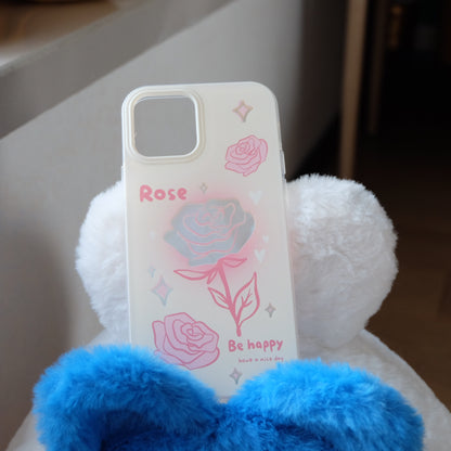 Happy rose laser phone case