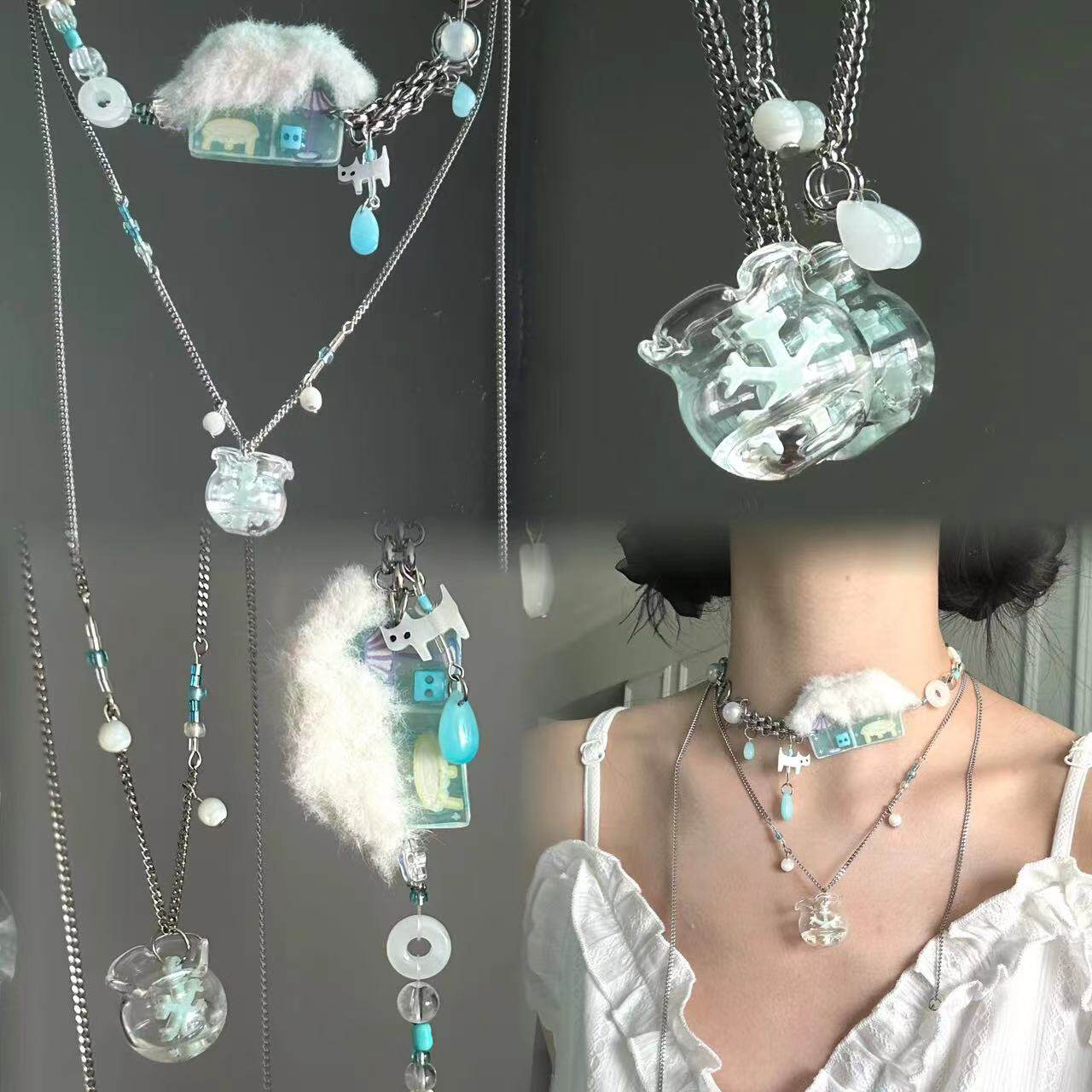 A Glass House in Snow Necklace | Necklace | Three Fleas