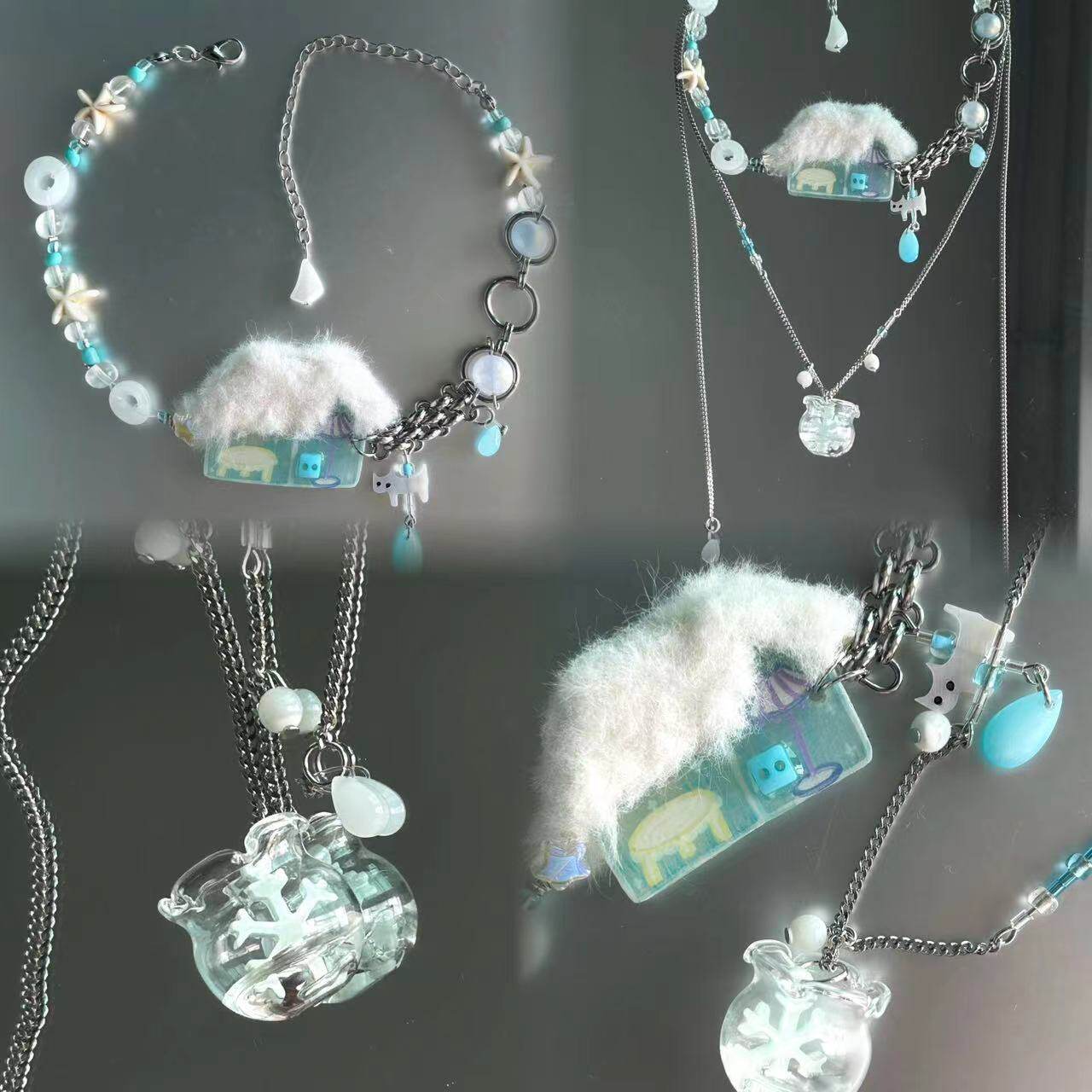 A Glass House in Snow Necklace | Necklace | Three Fleas