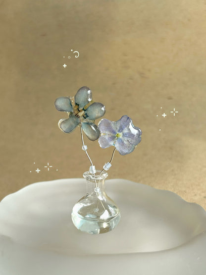 A Quiet Blue Blossom Resin Necklace | Necklace | Three Fleas