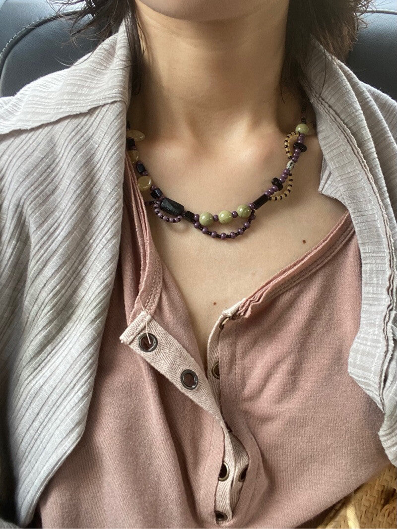 Aconitum Episcopale Beaded Necklace