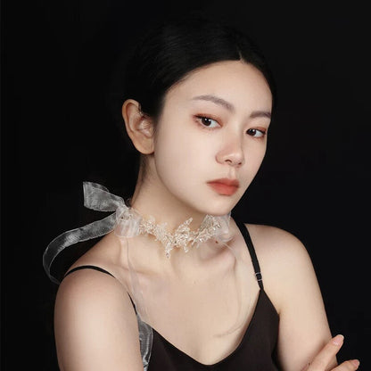 Resin Butterfly Choker with Organza Ribbon