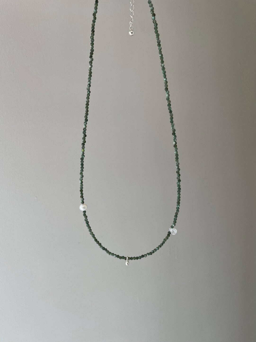 After Rain Moss Beaded Natural Stone Necklace