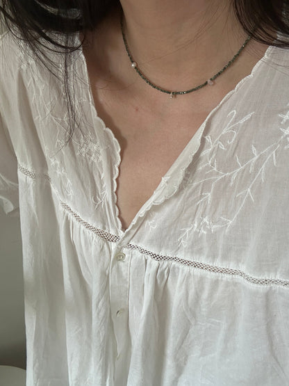 After Rain Moss Beaded Natural Stone Necklace