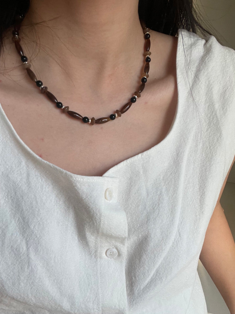 Agate Beaded Necklace