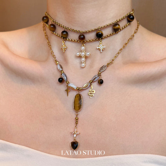 Amber Candy Beaded Layered Necklace
