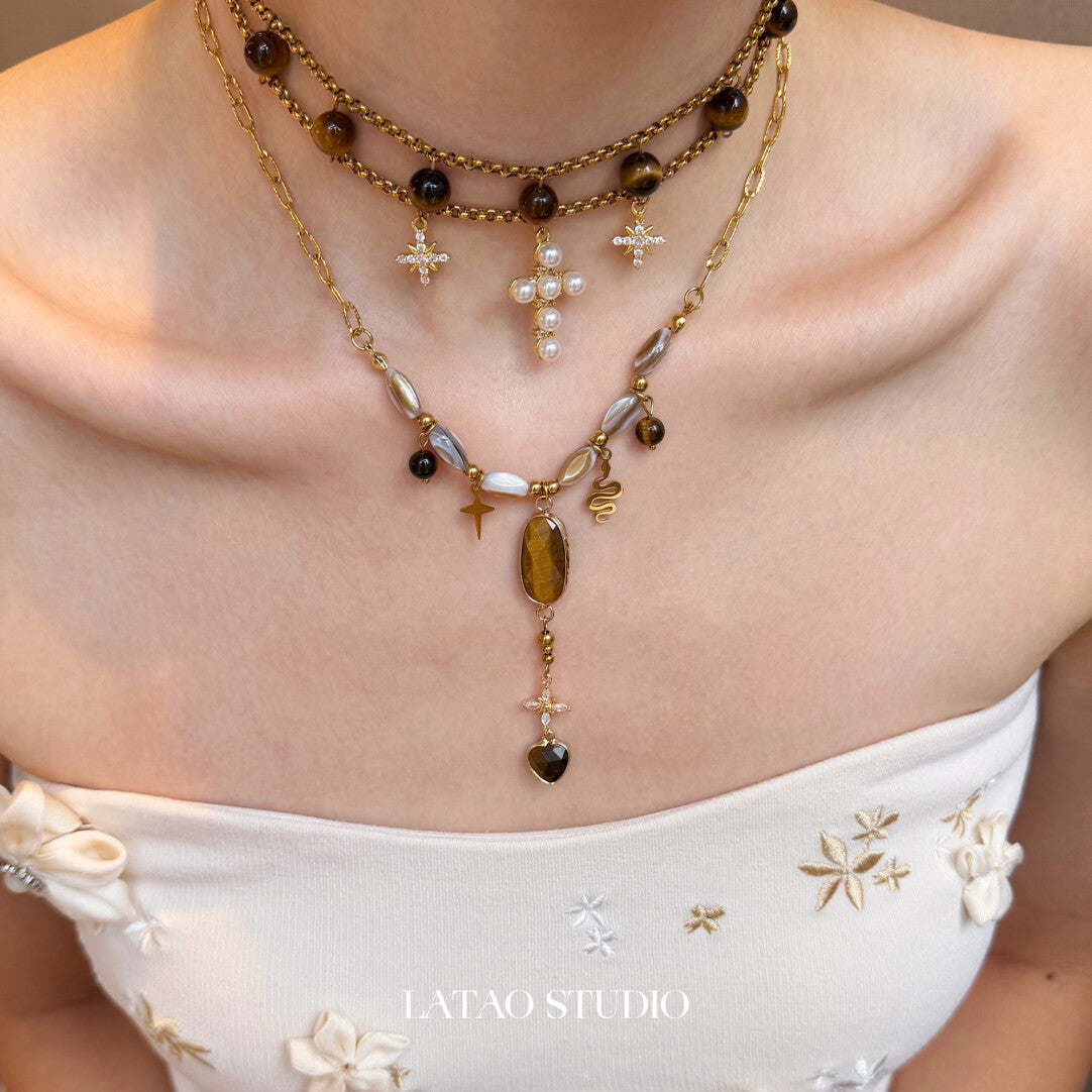 Amber Candy Beaded Layered Necklace