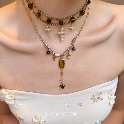 Amber Candy Beaded Layered Necklace