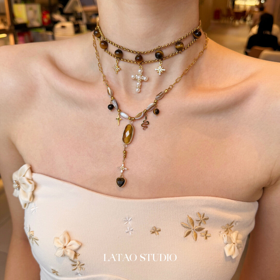 Amber Candy Beaded Layered Necklace