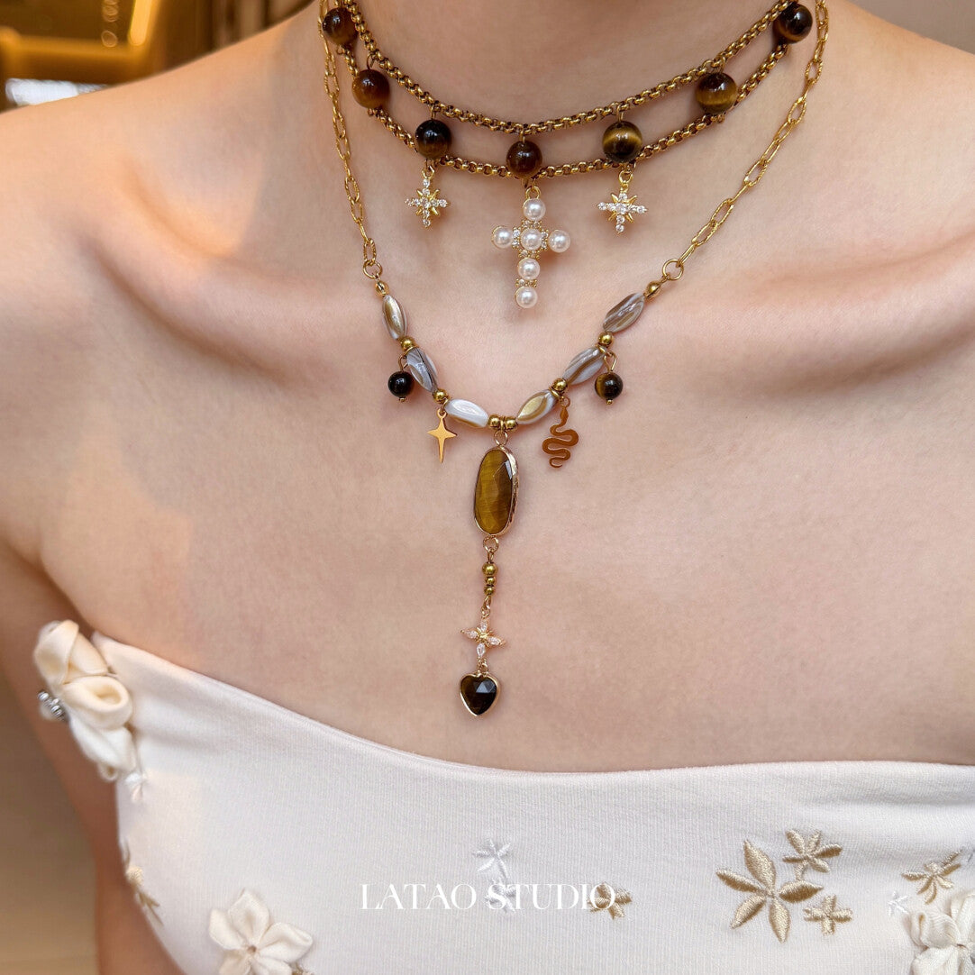 Amber Candy Beaded Layered Necklace