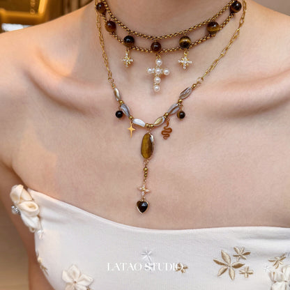 Amber Candy Beaded Layered Necklace