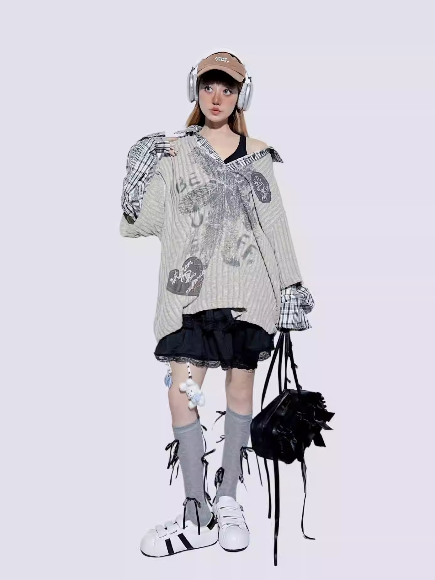 American Plaid Patchwork Oversized Shirt Jacket