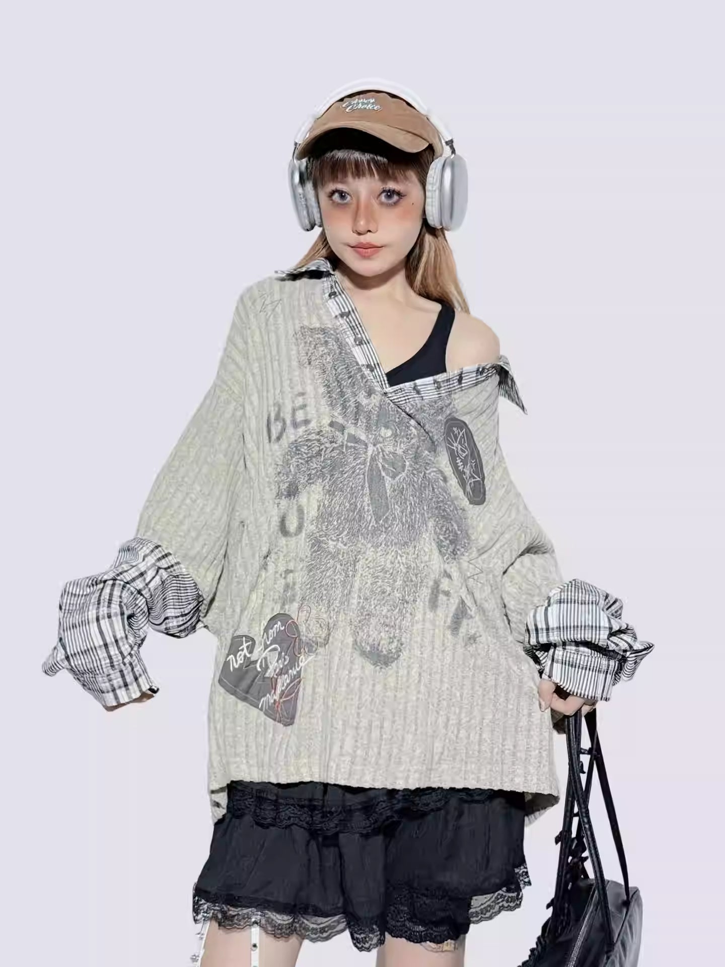 American Plaid Patchwork Oversized Shirt Jacket