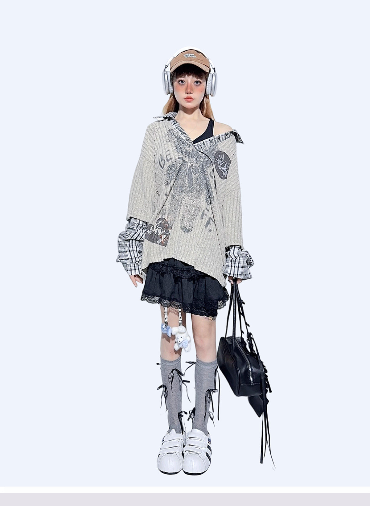 American Plaid Patchwork Oversized Shirt Jacket