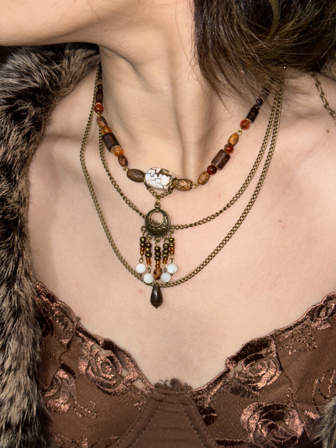 Ancient Relic Boho Layered Necklace