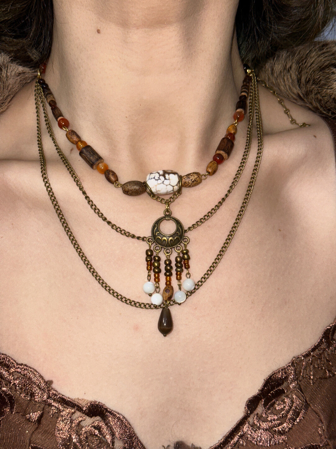 Ancient Relic Boho Layered Necklace