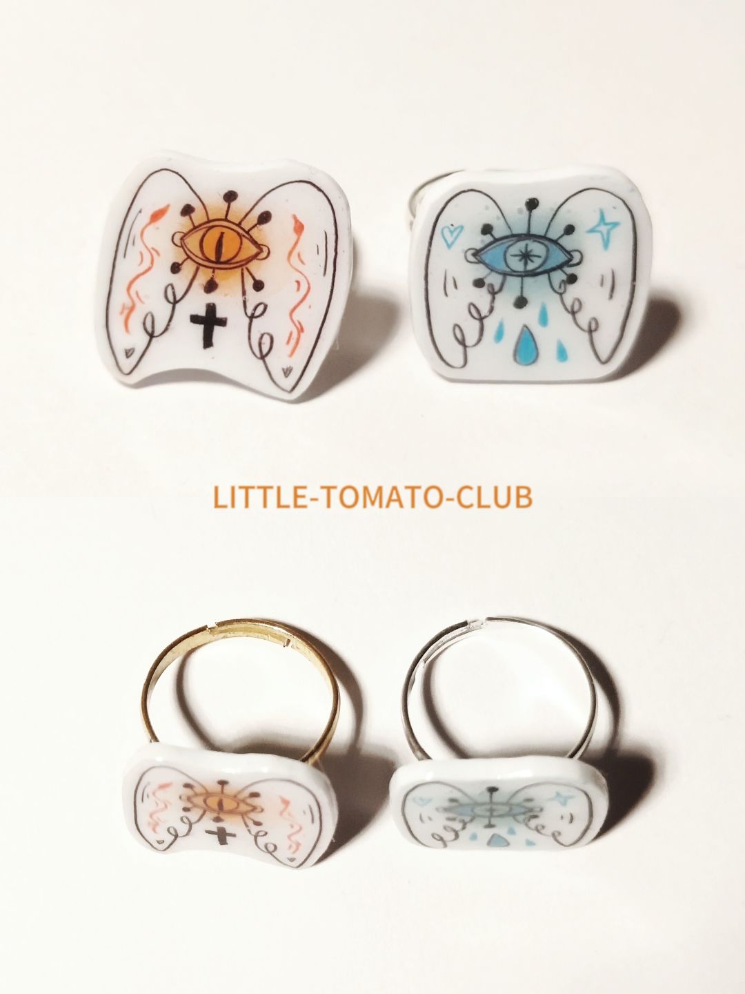 Angel's Wings Shrink Plastic Ring