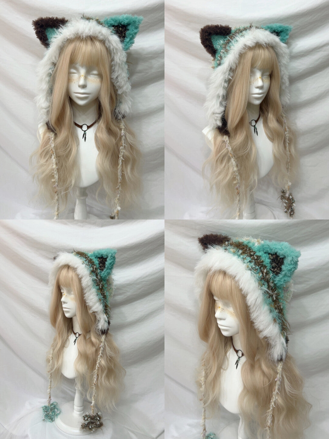 Animal Ear Pom-Pom Crochet Hat