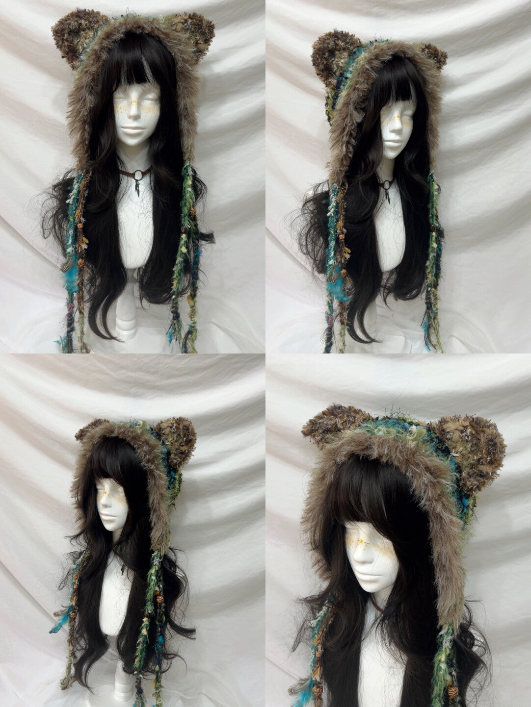Animal Ear Pom-Pom Crochet Hat
