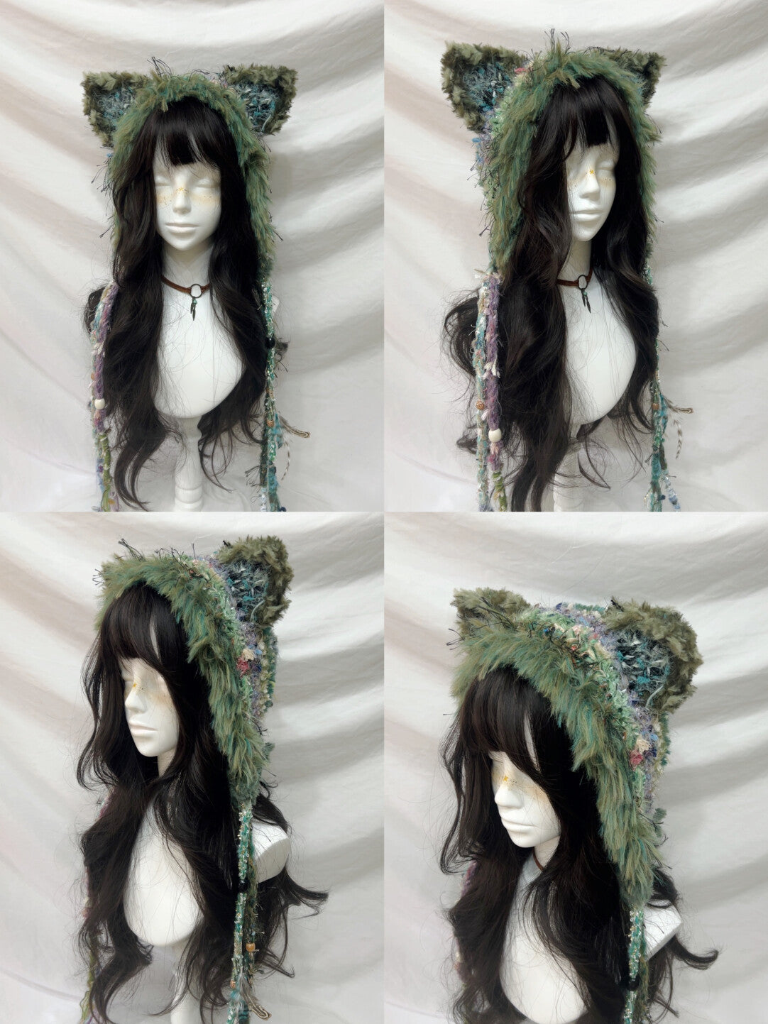 Animal Ear Pom-Pom Crochet Hat